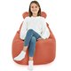 Poltrona Pouf Teddy Velluto Corallino