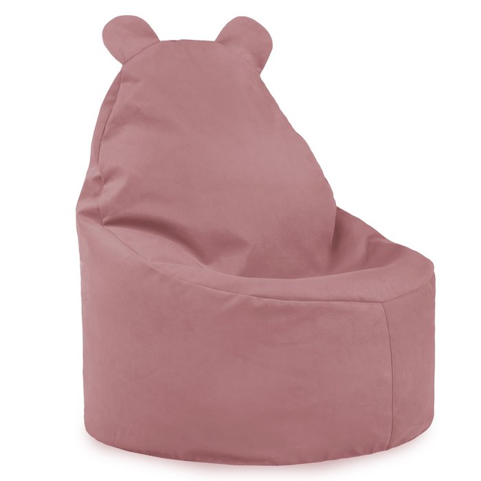 Poltrona Pouf Teddy Velluto Rosa Cipria