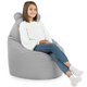 Poltrona Pouf Teddy Velluto Grigio Chiaro