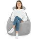 Poltrona Pouf Teddy Velluto Grigio Chiaro