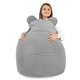 Poltrona Pouf Teddy Velluto Grigio Chiaro