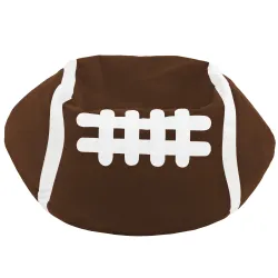 Poltrona Pouf Pallone Marrone scuro  Rugby - Velluto Soft – vista 2