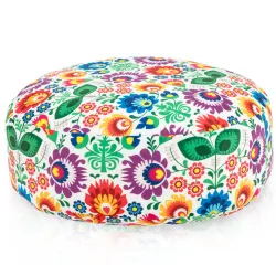 Pouf Poggiapiedi Rotondo - Tessuto Stampato Premium