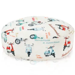 Pouf Poggiapiedi Rotondo - Tessuto Stampato Premium