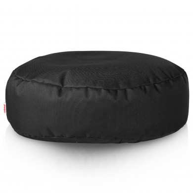 Pouf poltrona a sacco Comodone, h 120 x Ø 80 cm, Nylon, Nero - Poggiapiedi  e Pouff