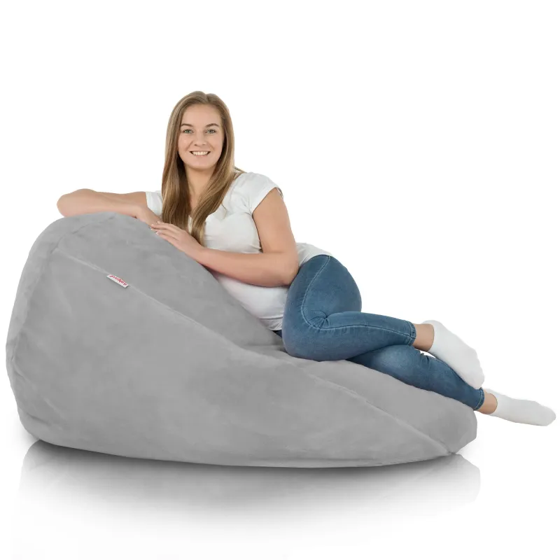 Pouf sacco Yeti grigio versatile, ottimo per salotti e giardini