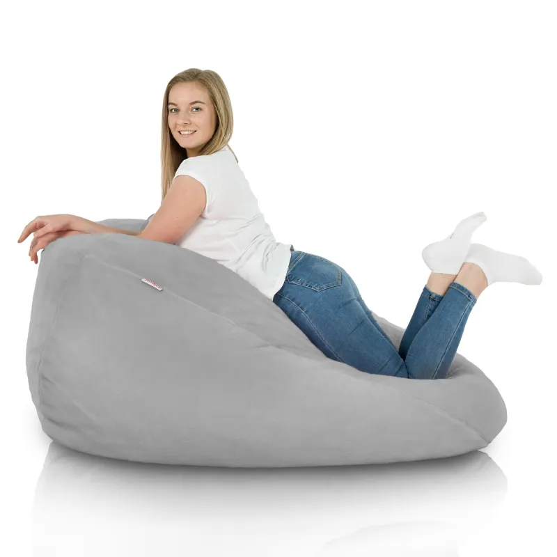 Pouf sacco Yeti grigio comodo, perfetto per le stanze dei bambini