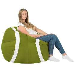 Poltrona Pouf Pallone Verde Tennis - Velluto Soft – vista 2