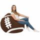 Marrone scuro Pouf Pallone Morbido Rugby Classico