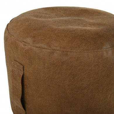 Pouf in pelle cilindro