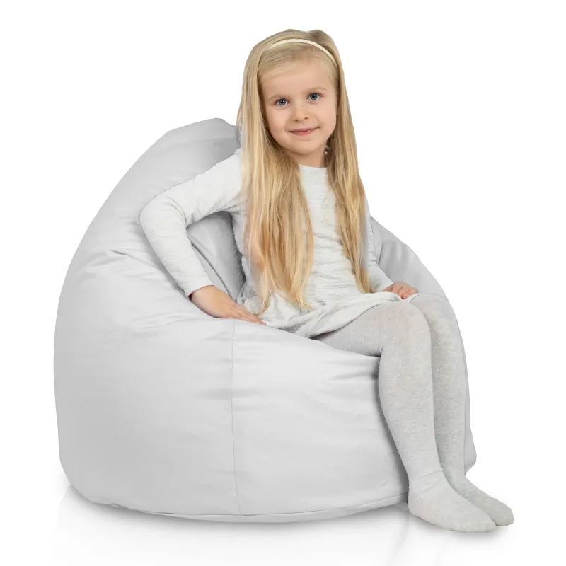 Bianco Pouf Sacco Bambini Esterno Fagiolo