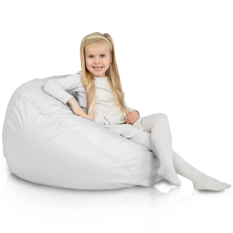 Bianco Pouf Sacco Bambini Esterno Fagiolo