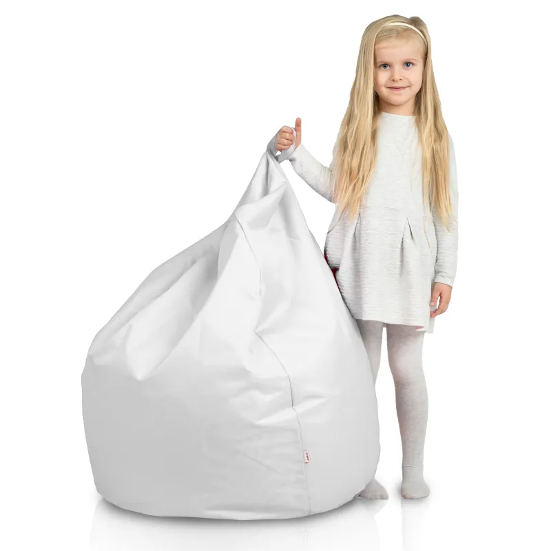 Bianco Pouf Sacco Bambini Esterno Fagiolo