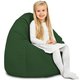 Verde Scuro Pouf Sacco Bambini Morbido Velluto