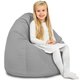 Grigio Chiaro Pouf Sacco Bambini Morbido Velluto