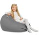 Grigio Medio Pouf Sacco Bambini Morbido Velluto