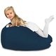 Blu Scuro Pouf Sacco Bambini Morbido Velluto