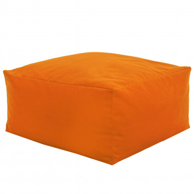 Pouf Tavolino Velluto Arancione