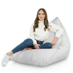 Bianco Pouf Seduta Sacco Esterno Puff