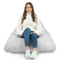 Bianco Pouf Seduta Sacco Esterno Puff
