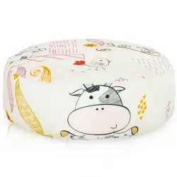 Pouf Poggiapiedi Rotondo - Tessuto Stampato Premium
