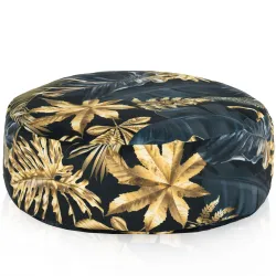 Pouf Poggiapiedi Rotondo - Tessuto Stampato Premium