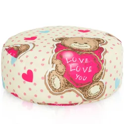 Pouf Poggiapiedi Rotondo - Tessuto Stampato Premium