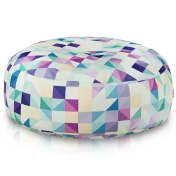 Pouf Poggiapiedi Rotondo - Tessuto Stampato Premium