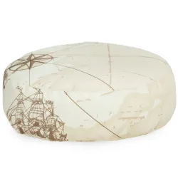 Pouf Poggiapiedi Rotondo - Tessuto Stampato Premium