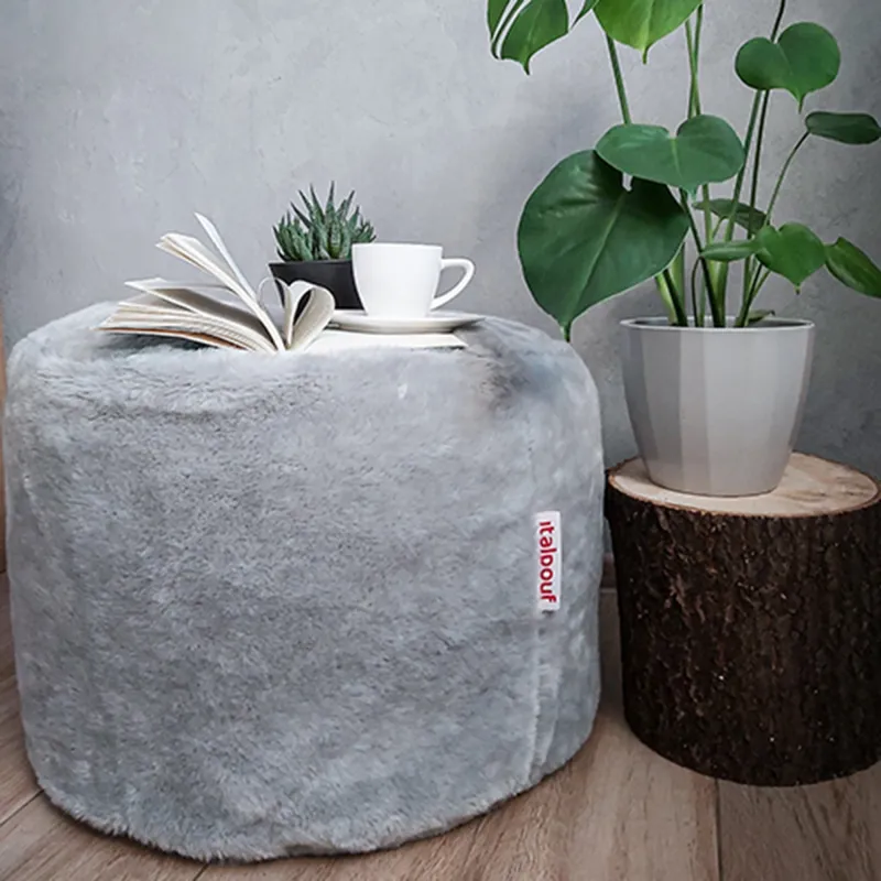 Pouf Rotondo Cilindro - Pelliccia Sintetica Yeti – vista 3