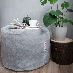 Pouf Rotondo Cilindro - Pelliccia Sintetica Yeti – vista 3