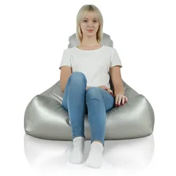 Poltrona Pouf Sacco con Schienale Bali - Ecopelle – vista 7