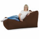 Marrone Scuro Poltrona Letto Pouf Gigante