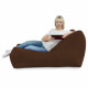 Marrone Scuro Poltrona Letto Pouf Gigante