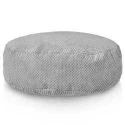Pouf Poggiapiedi Rotondo - Velluto Testurizzato Dot