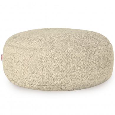 Beige chiaro bouclé pouf poggiapiedi