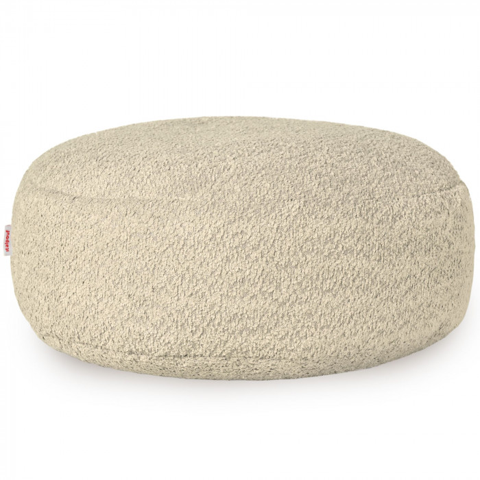 Beige chiaro bouclé pouf poggiapiedi