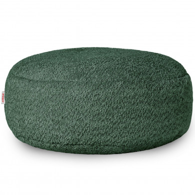 Verde scuro bouclé pouf poggiapiedi