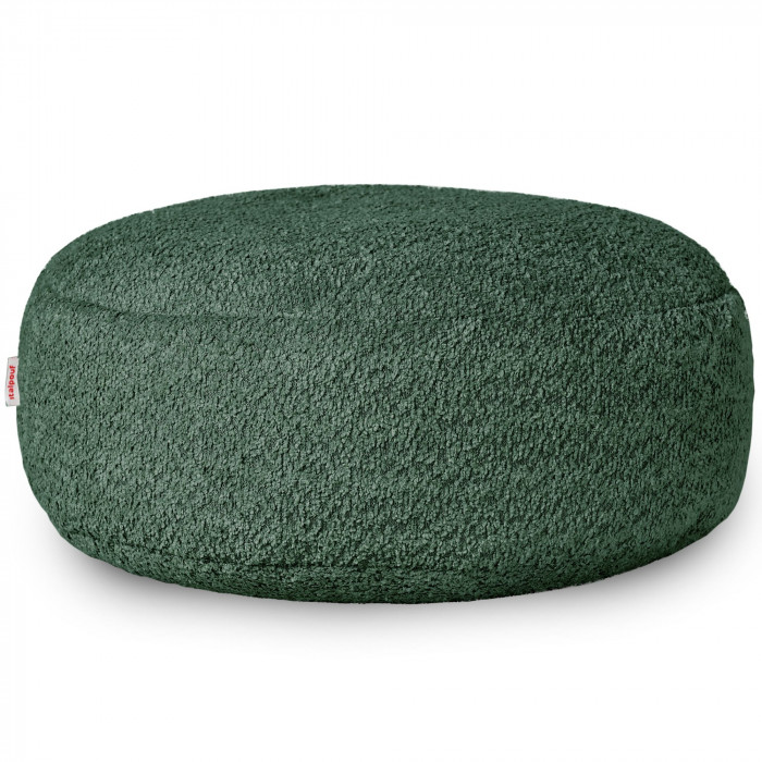 Verde scuro bouclé pouf poggiapiedi