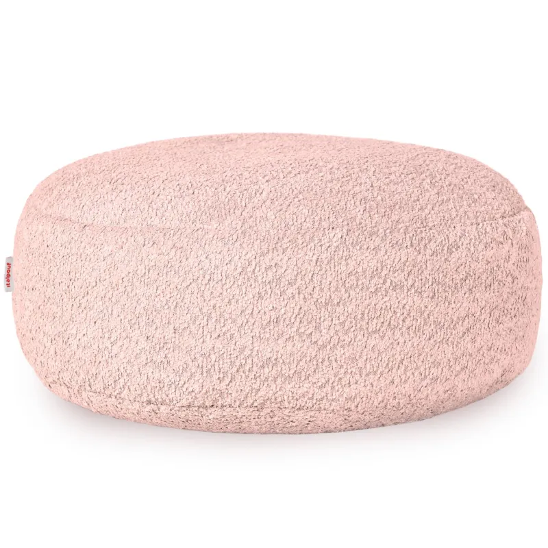 Pouf Poggiapiedi Rotondo - Tessuto Bouclè