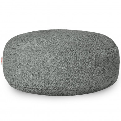Grigio bouclé pouf poggiapiedi