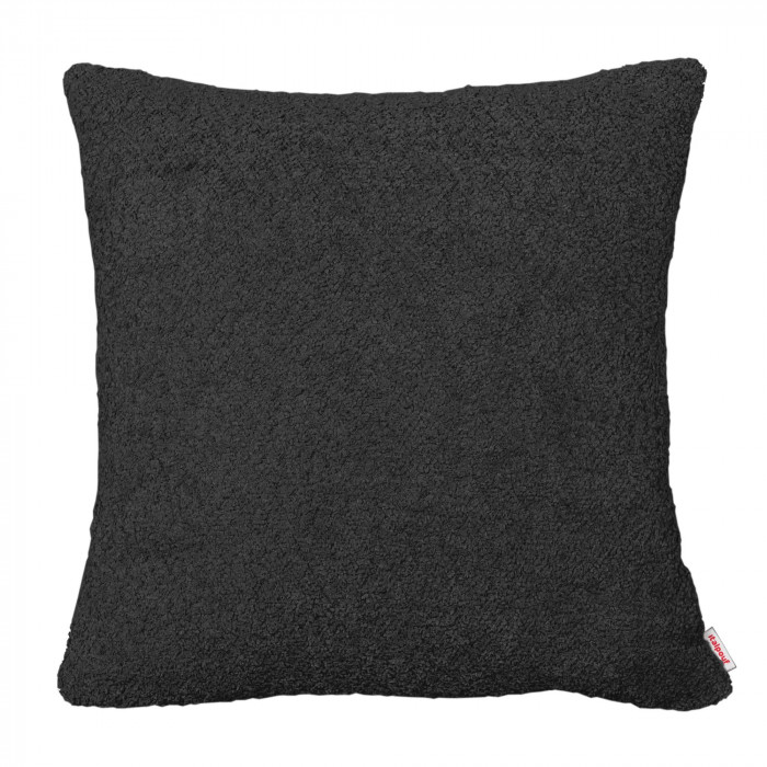 Nero bouclé cuscino quadrato