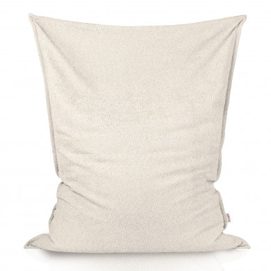 Ecrù bouclé cuscino pouf gigante