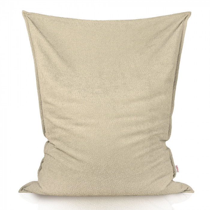 Beige chiaro bouclé cuscino pouf gigante XXL
