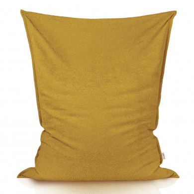Senape bouclé cuscino pouf gigante