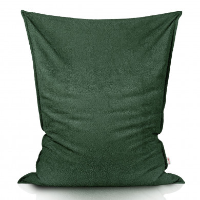 Verde scuro bouclé cuscino pouf gigante
