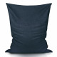 Blu navy bouclé cuscino pouf gigante