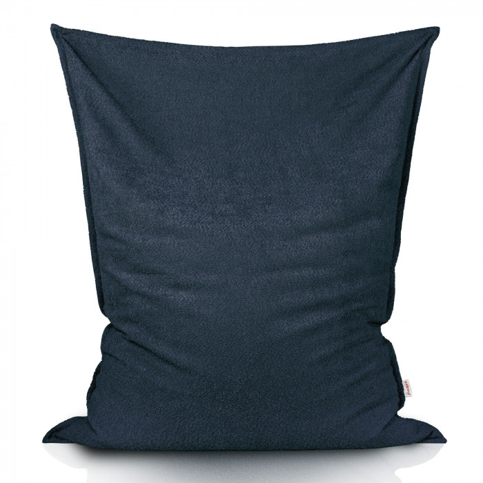 Blu navy bouclé cuscino pouf gigante XXL
