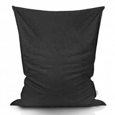 Nero bouclé cuscino pouf gigante