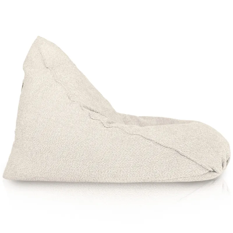 Pouf ecrù elegante, perfetto per spazi moderni o uso all'aperto